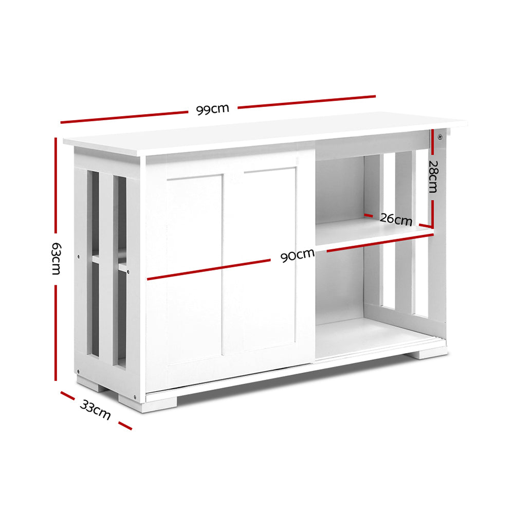 Artiss Buffet Sideboard Cabinet Storage Shelf Cupboard Hallway Table White freeshipping - Awezingly