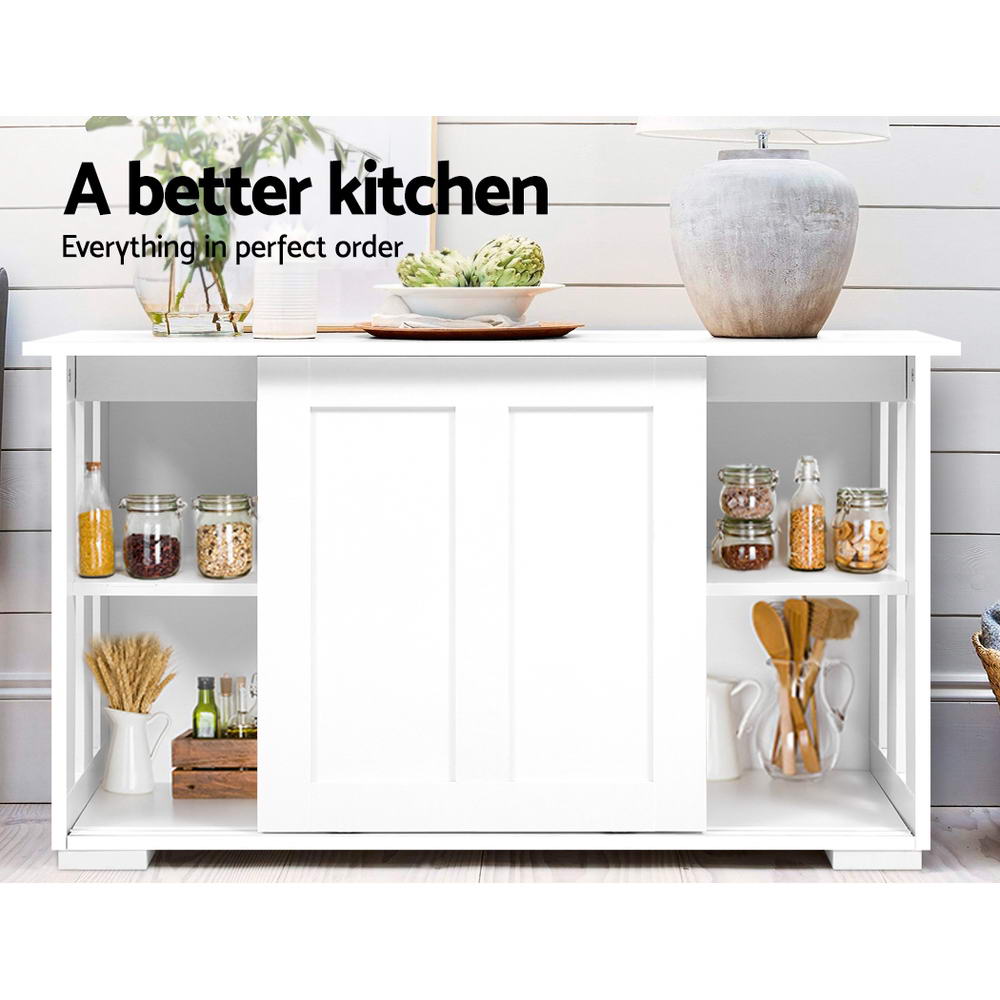 Artiss Buffet Sideboard Cabinet Storage Shelf Cupboard Hallway Table White freeshipping - Awezingly