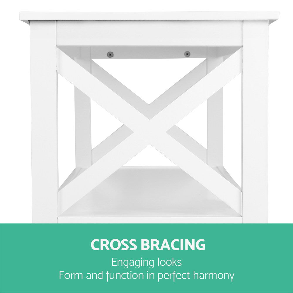 Artiss Wooden Storage Console Table - White freeshipping - Awezingly