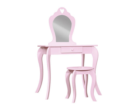 Keezi Kids Vanity Dressing Table Stool Set - Pink freeshipping - Awezingly