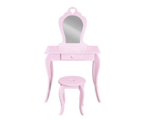 Keezi Kids Vanity Dressing Table Stool Set - Pink freeshipping - Awezingly