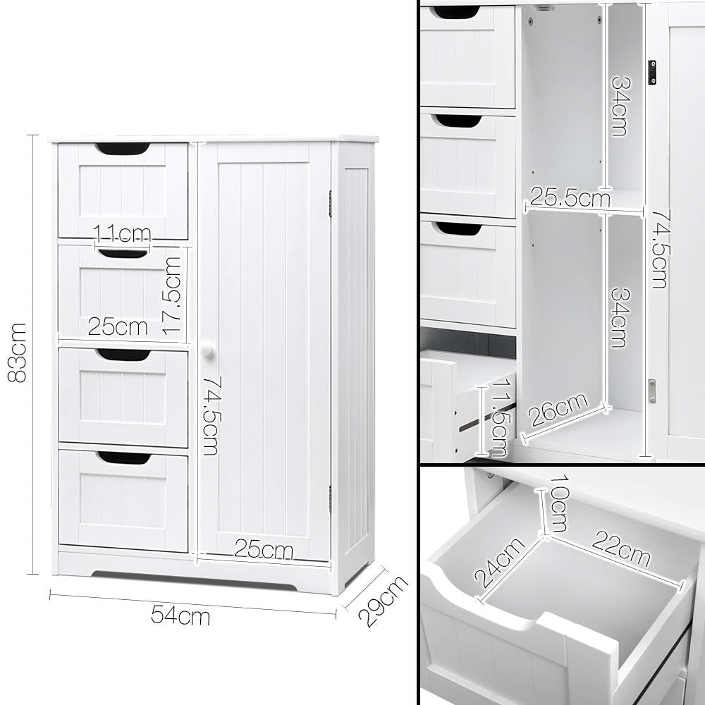 Artiss Bathroom Tallboy Storage Cabinet - White freeshipping - Awezingly