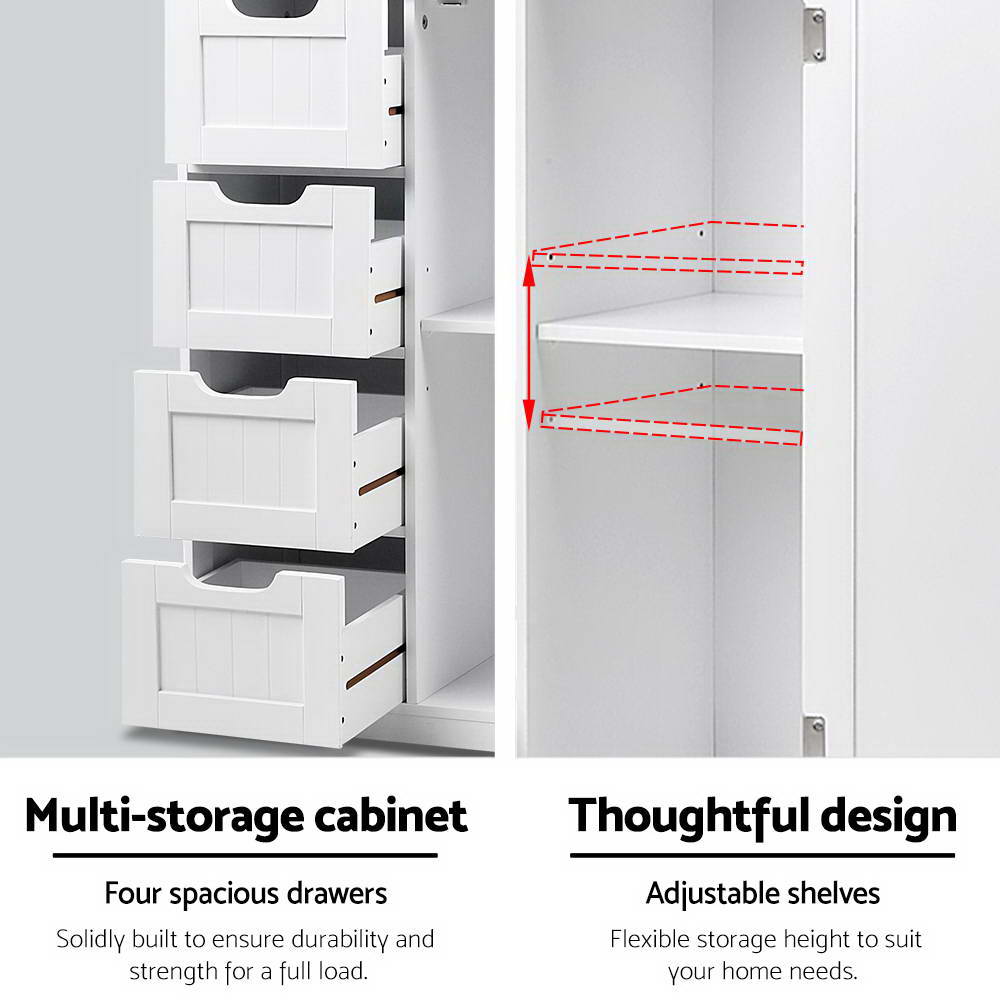 Artiss Bathroom Tallboy Storage Cabinet - White freeshipping - Awezingly