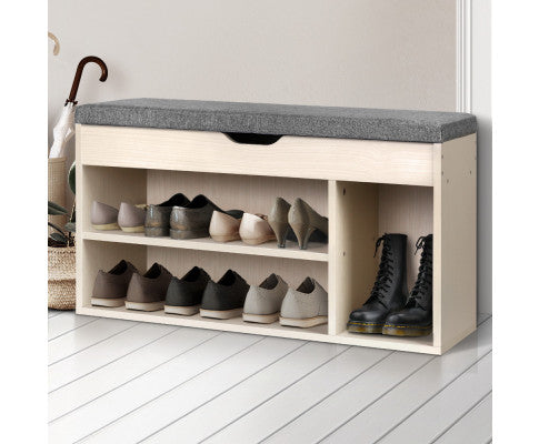 Artiss Wooden Shoe Organiser - Natural freeshipping - Awezingly