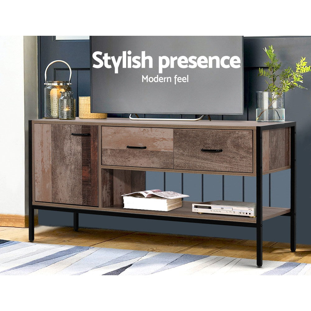 Artiss TV Stand Entertainment Unit Rustic Wooden 120cm freeshipping - Awezingly