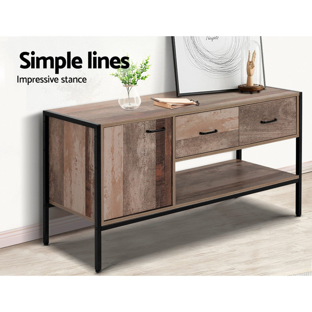 Artiss TV Stand Entertainment Unit Rustic Wooden 120cm freeshipping - Awezingly