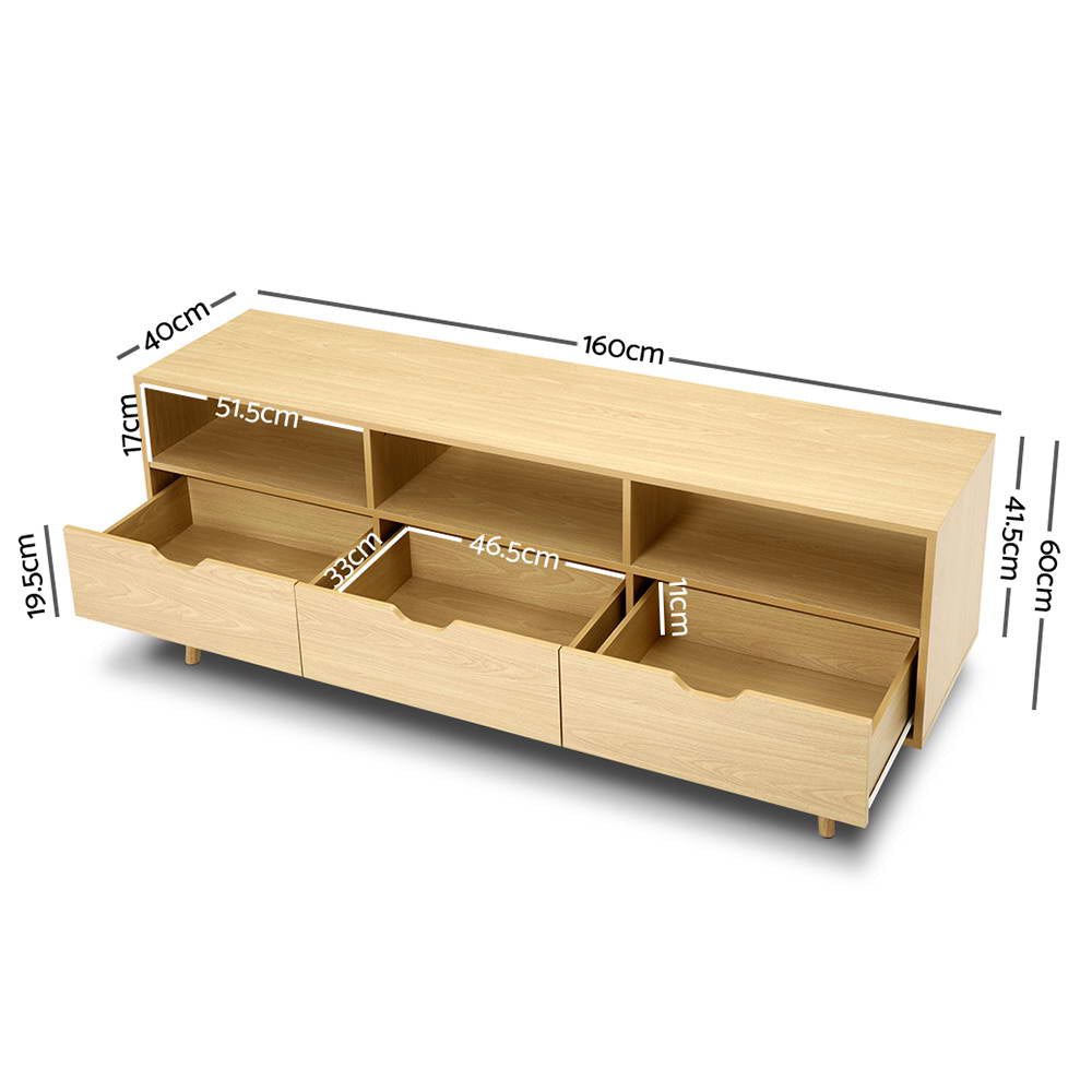 Artiss Wooden Scandinavian Entertainment Unit - Natural freeshipping - Awezingly