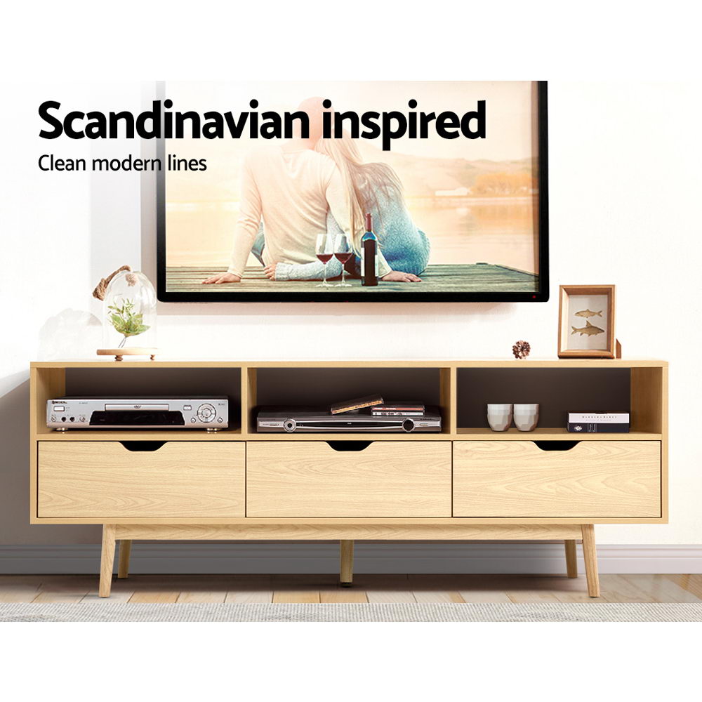 Artiss Wooden Scandinavian Entertainment Unit - Natural freeshipping - Awezingly