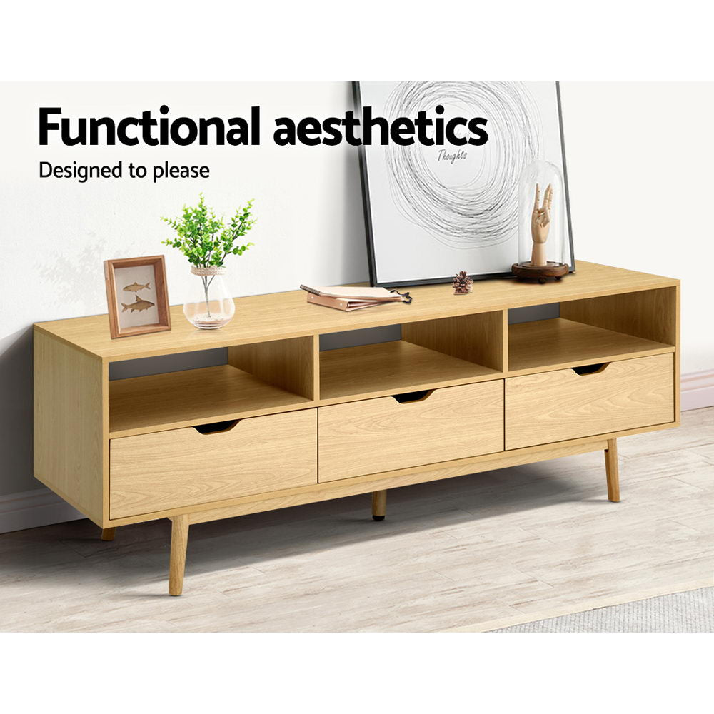 Artiss Wooden Scandinavian Entertainment Unit - Natural freeshipping - Awezingly