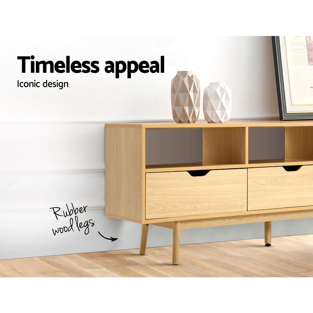 Artiss Wooden Scandinavian Entertainment Unit - Natural freeshipping - Awezingly