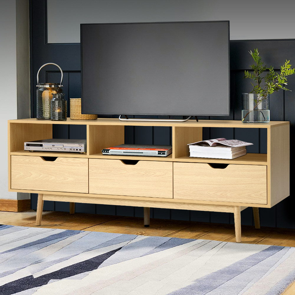 Artiss Wooden Scandinavian Entertainment Unit - Natural freeshipping - Awezingly