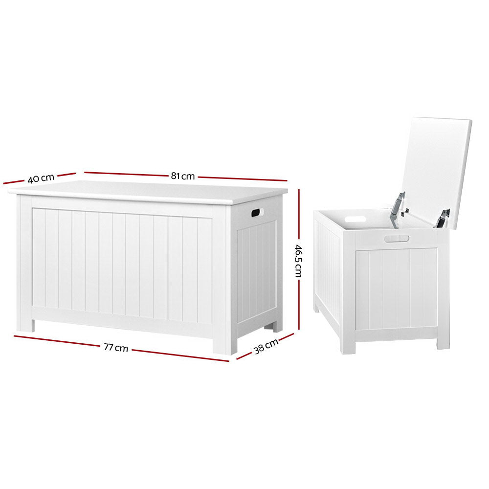 Keezi Kids Toy Box Storage Chest Cabinet  White