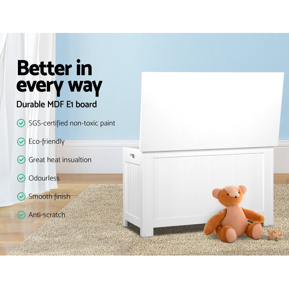 Keezi Kids Toy Box Storage Chest Cabinet  White