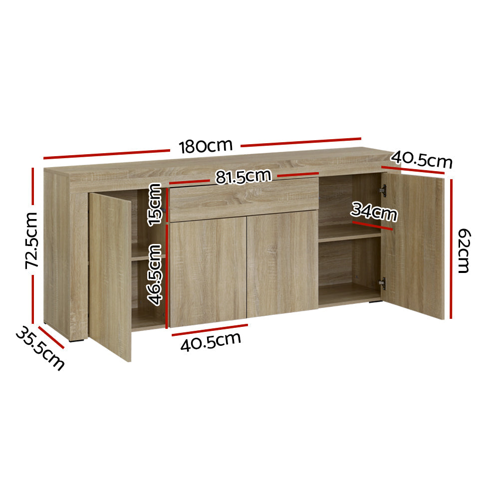 Artiss Buffet Sideboard 4 Doors Cupboard Hall Wood Hallway Table