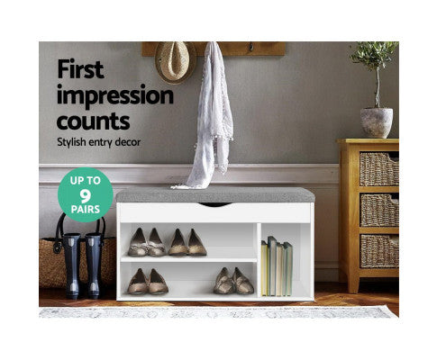 Artiss Shoe Cabinet Bench Shoes Organiser Storage Rack Shelf White Cupboard Box freeshipping - Awezingly