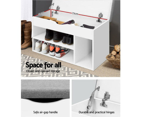 Artiss Shoe Cabinet Bench Shoes Organiser Storage Rack Shelf White Cupboard Box freeshipping - Awezingly