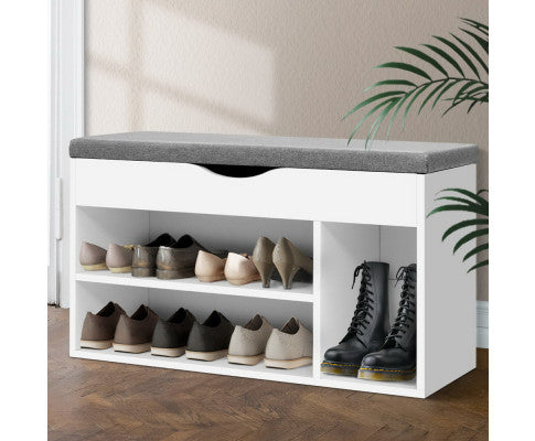 Artiss Shoe Cabinet Bench Shoes Organiser Storage Rack Shelf White Cupboard Box freeshipping - Awezingly