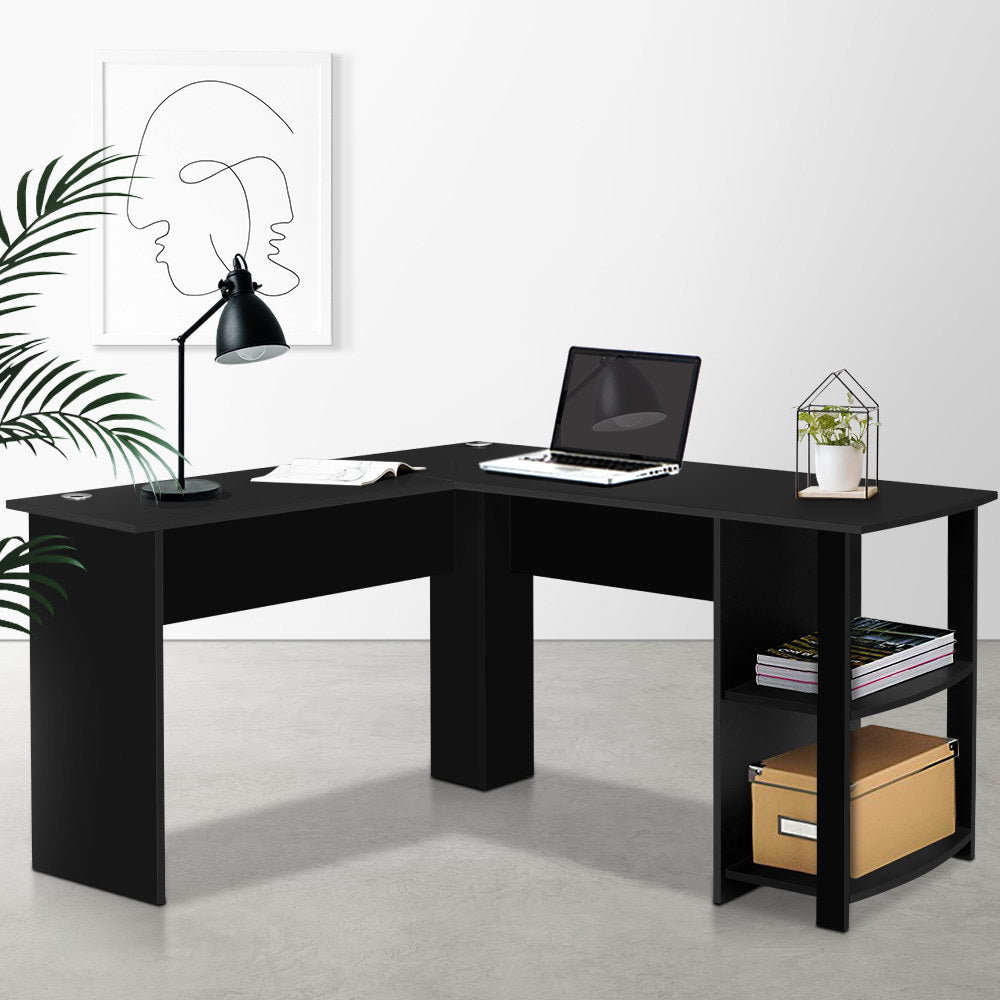 Artiss Office Computer Desk Corner L-Shape Black freeshipping - Awezingly