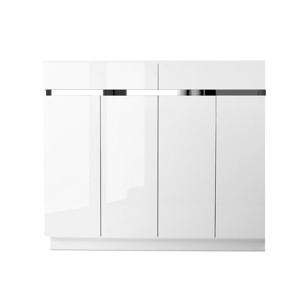 Artiss 120cm Shoe Cabinet Shoes Storage Rack High Gloss Cupboard White Drawers freeshipping - Awezingly