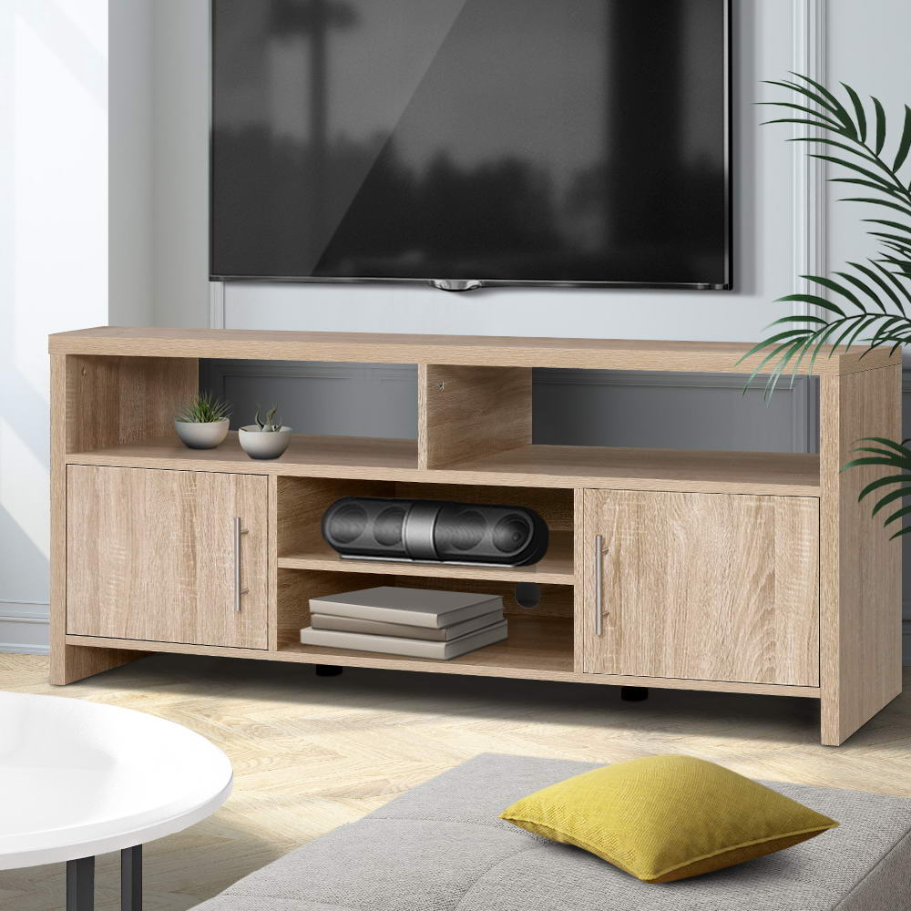 Artiss TV Cabinet Entertainment Unit Stand Storage Shelf Sideboard 140cm Oak freeshipping - Awezingly