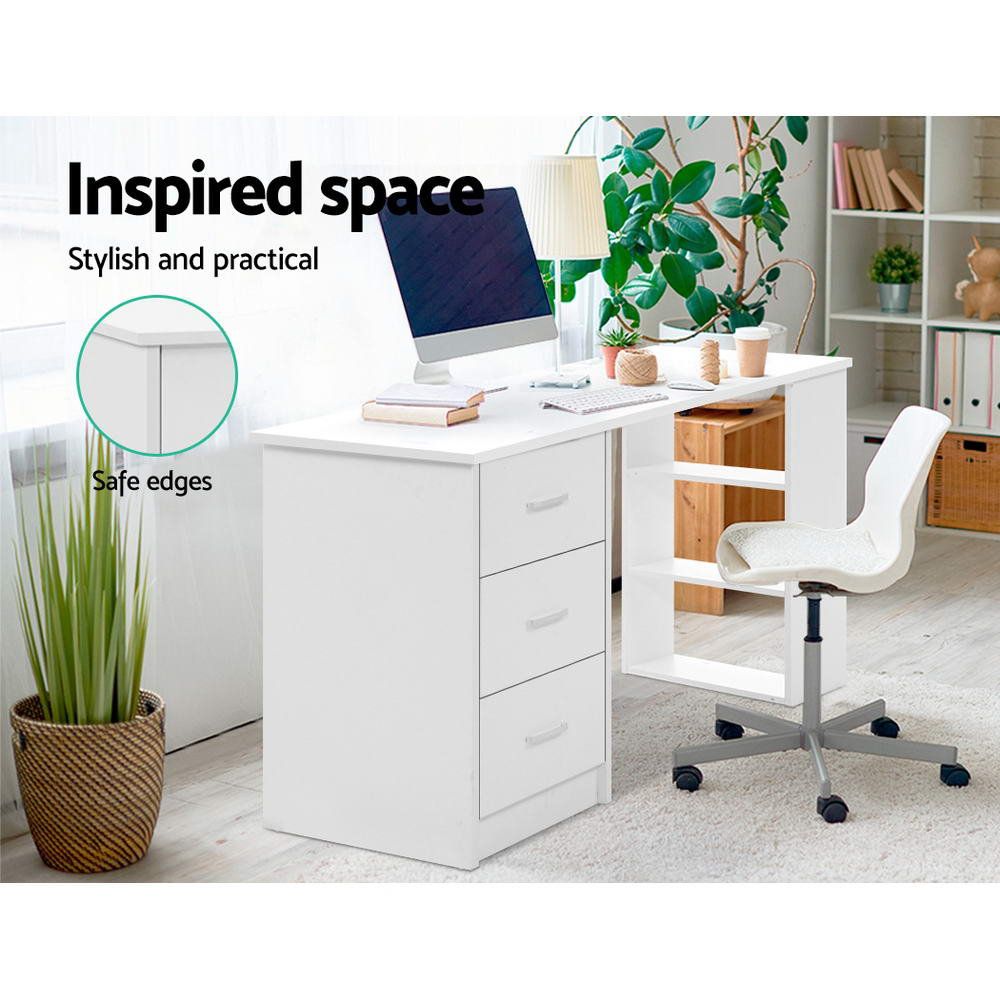 Artiss Office Computer Desk 3 Drawers Shelf 120cm freeshipping - Awezingly