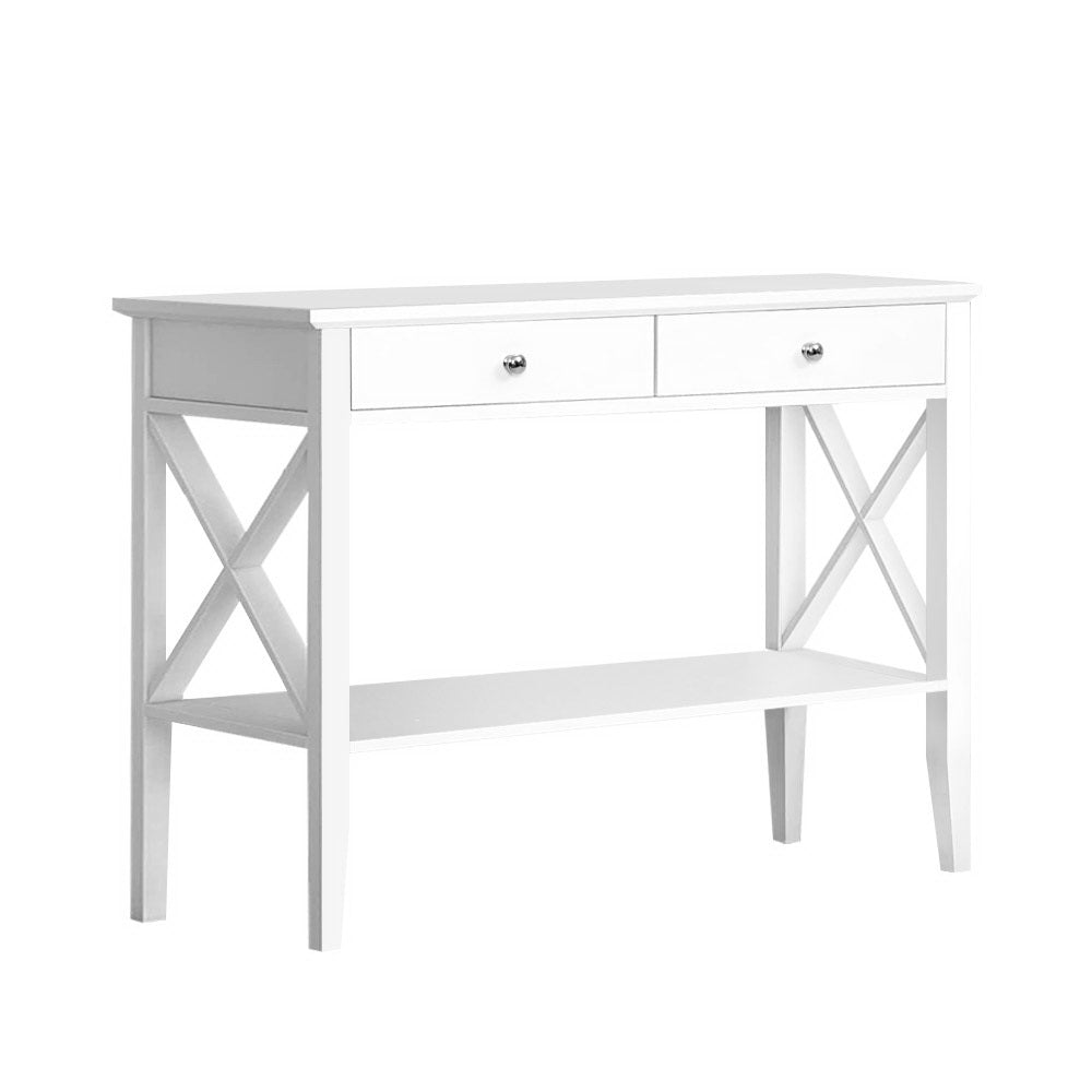 Artiss Console Table Hall Side Entry 2 Drawers Display White Desk Furniture freeshipping - Awezingly