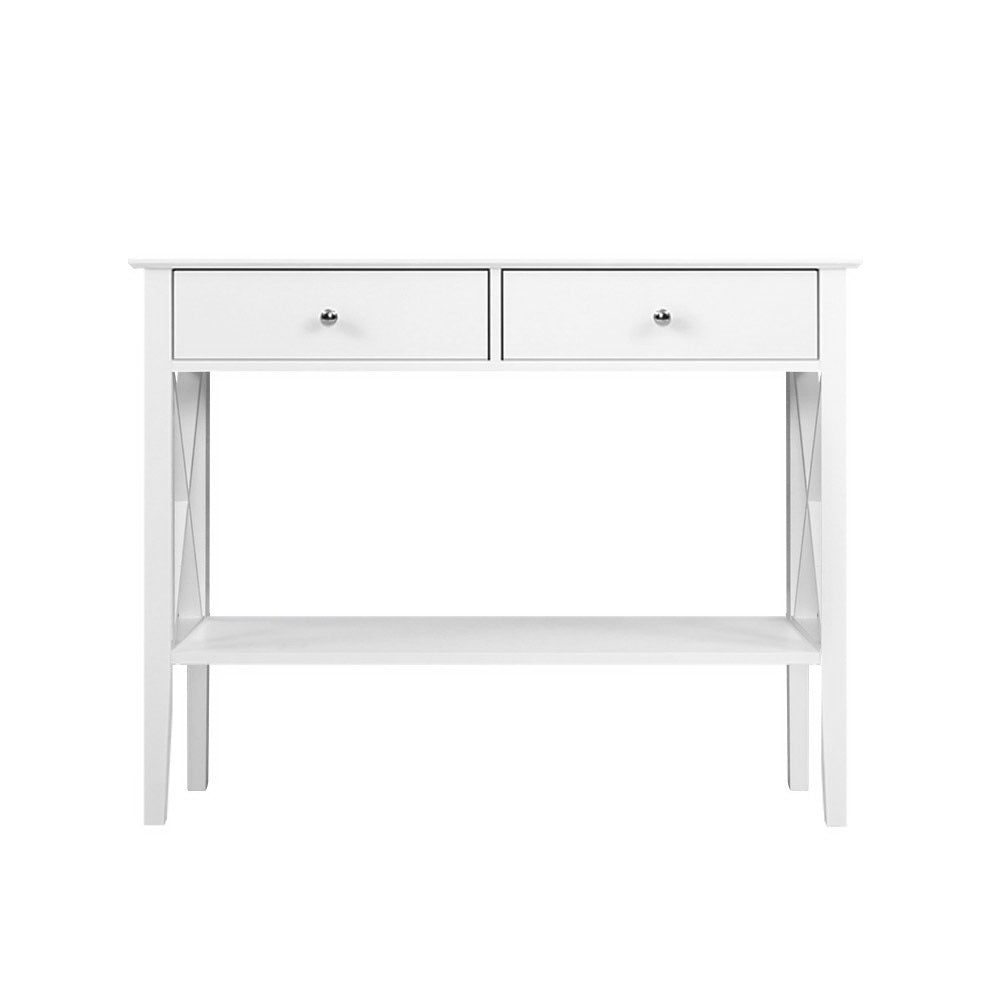 Artiss Console Table Hall Side Entry 2 Drawers Display White Desk Furniture freeshipping - Awezingly