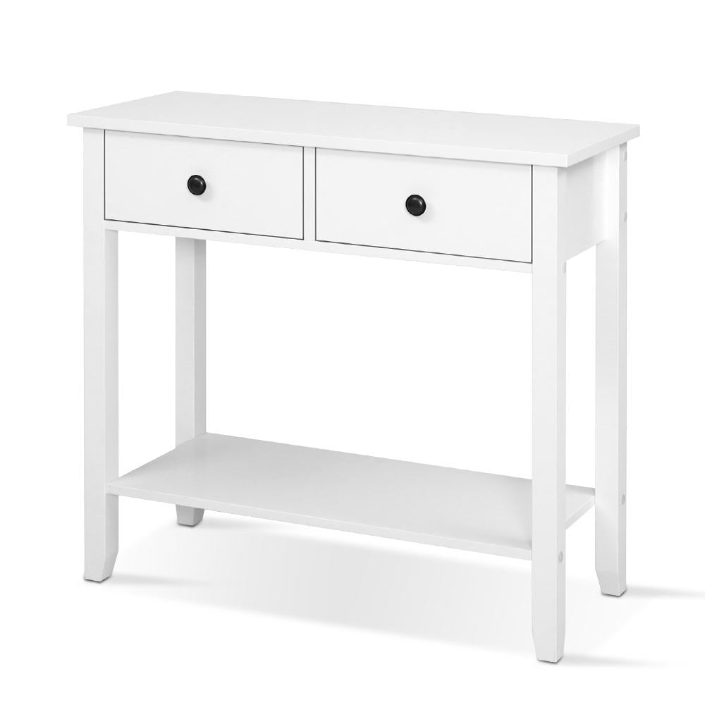 Artiss Hallway Console Table Hall Side Entry 2 Drawers Display White freeshipping - Awezingly