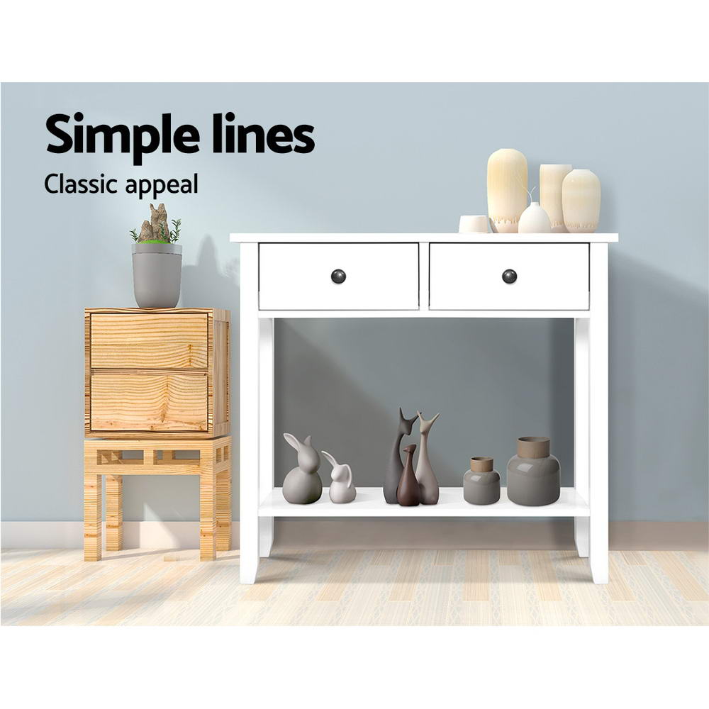 Artiss Hallway Console Table Hall Side Entry 2 Drawers Display White freeshipping - Awezingly