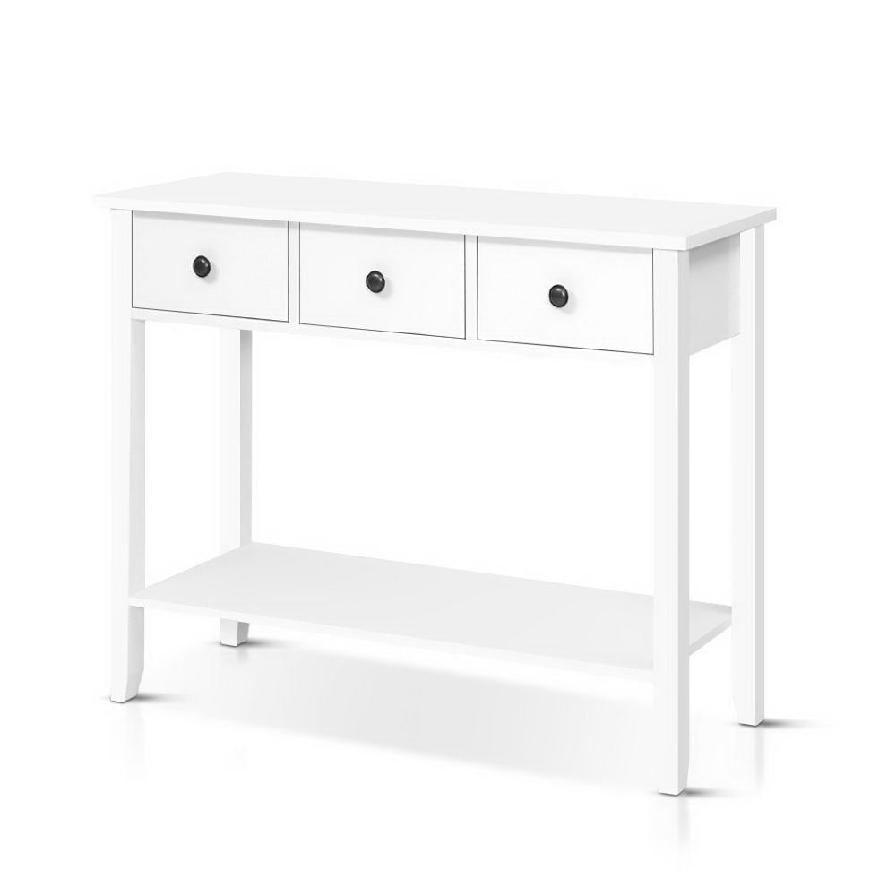 Hallway Console Table Hall Side Entry 3 Drawers Display White freeshipping - Awezingly