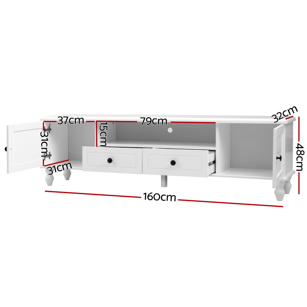 Artiss TV Cabinet Entertainment Unit Stand French Provincial Storage 160cm KUBI freeshipping - Awezingly