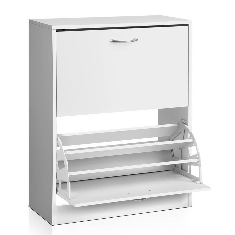 Artiss 2 Door Shoe Cabinet - White freeshipping - Awezingly