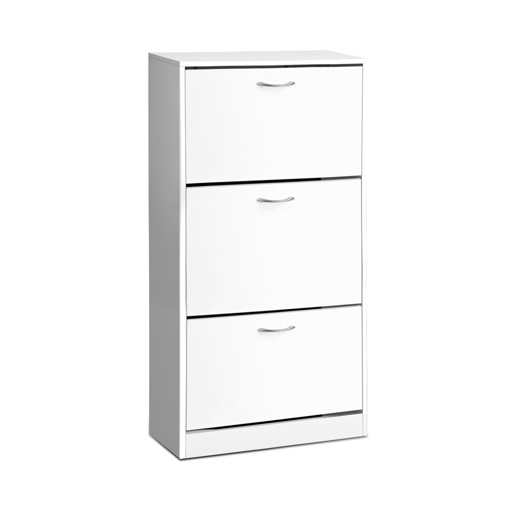 Artiss 3 Tier Shoe Cabinet - White freeshipping - Awezingly