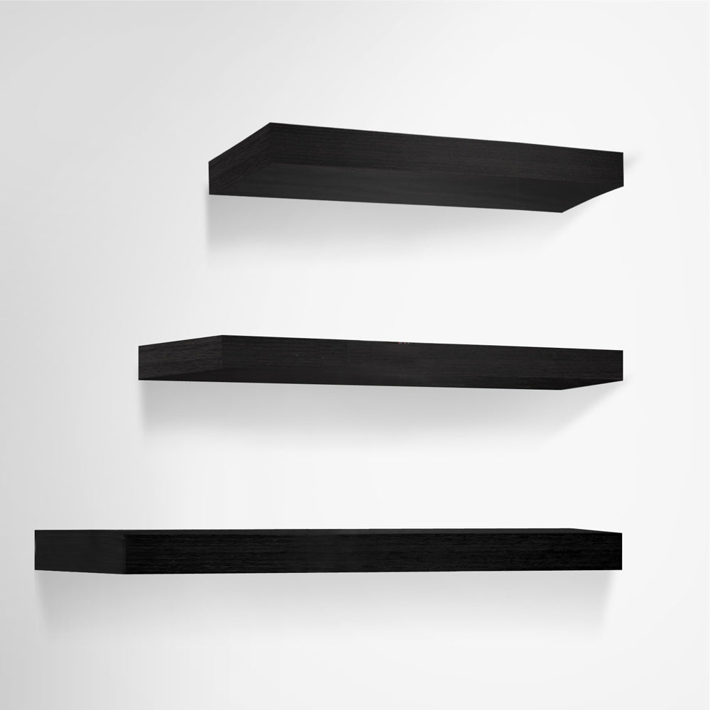 Artiss 3 Piece Floating Wall Shelves - Black freeshipping - Awezingly