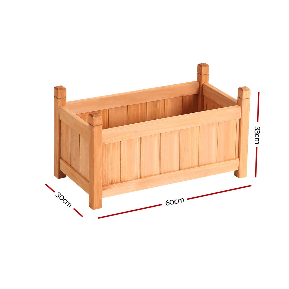 Greenfingers Garden Bed Raised Wooden Planter Box Vegetables 60x30x33cm