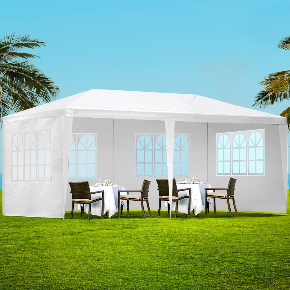 Instahut Gazebo 3x6 Outdoor Marquee Side Wall Party Wedding Tent Camping White