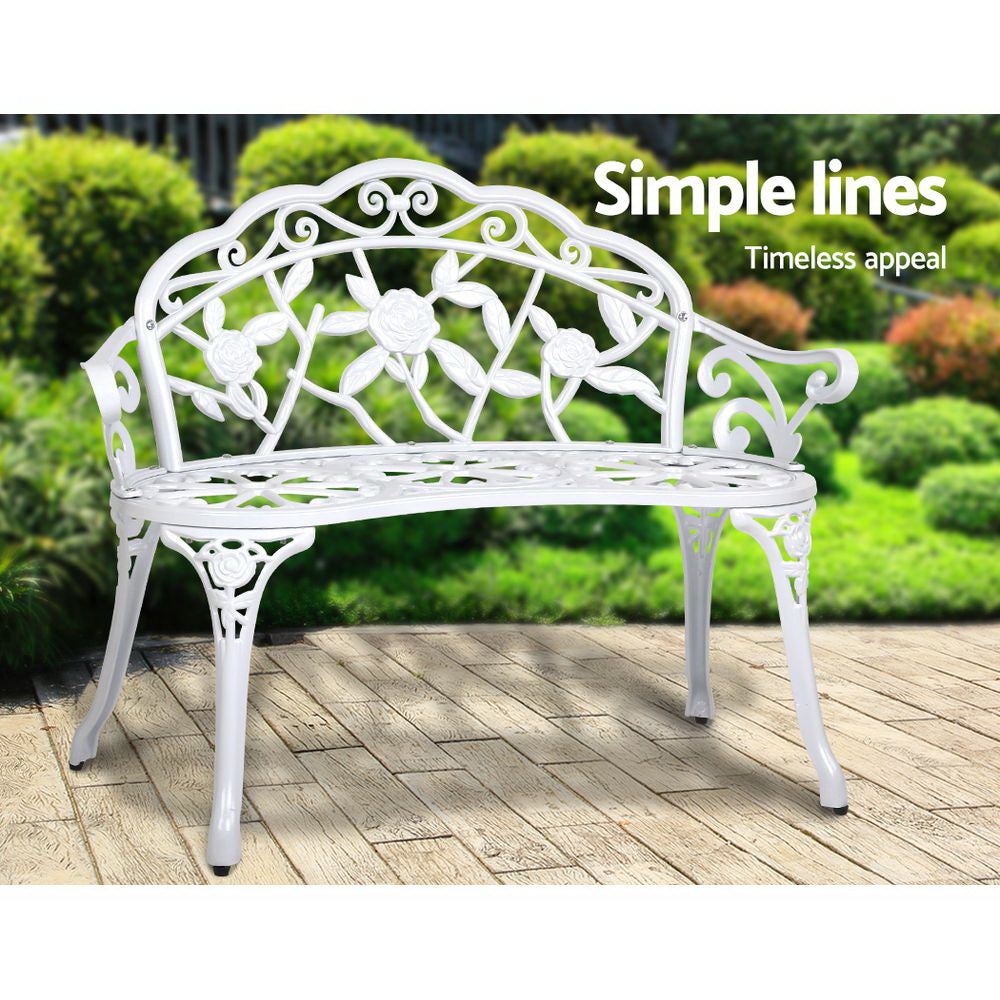 Gardeon Victorian Garden Bench – White freeshipping - Awezingly