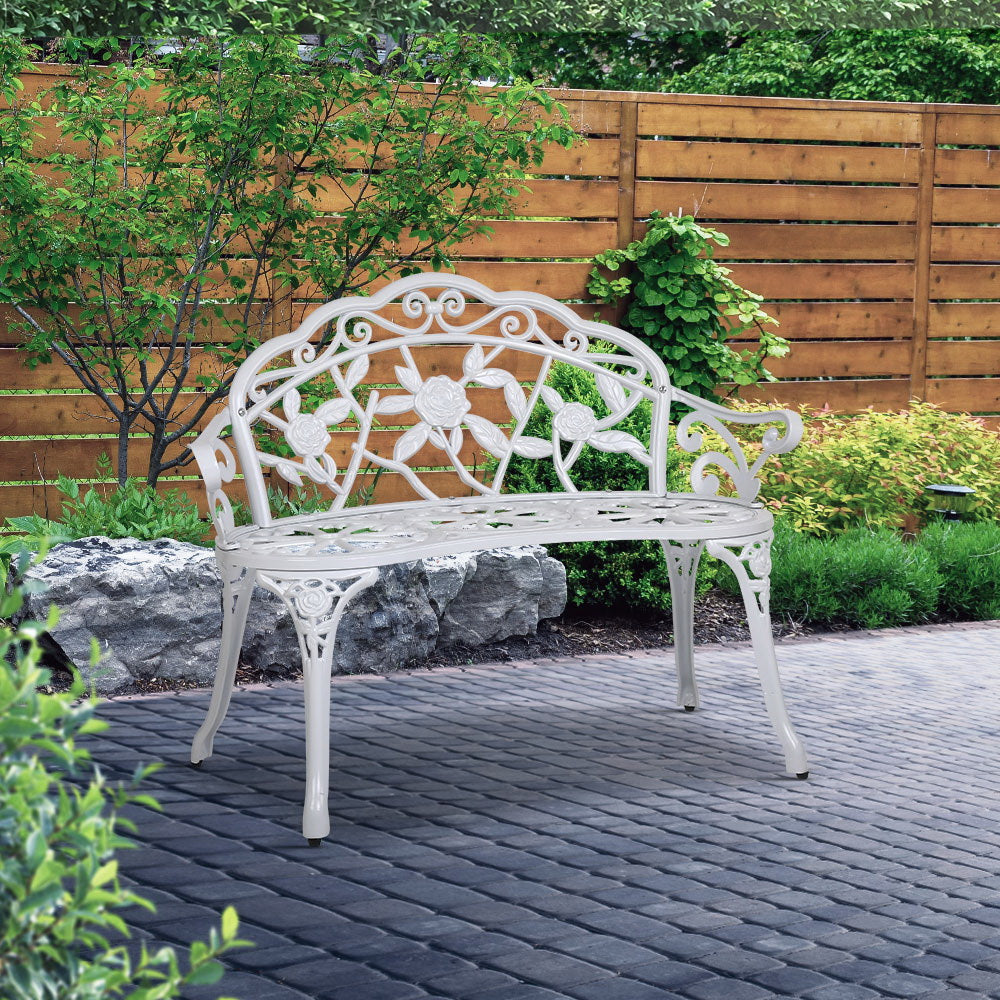 Gardeon Victorian Garden Bench – White freeshipping - Awezingly