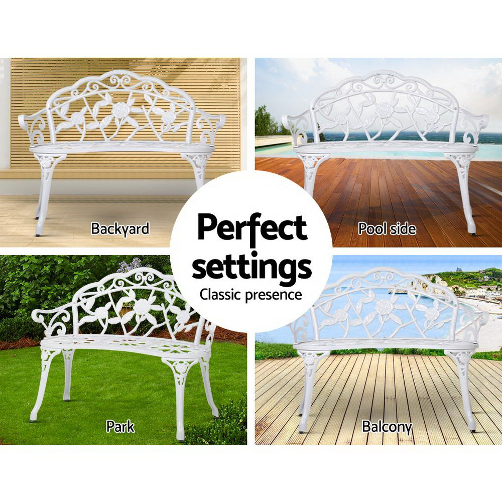 Gardeon Victorian Garden Bench – White freeshipping - Awezingly