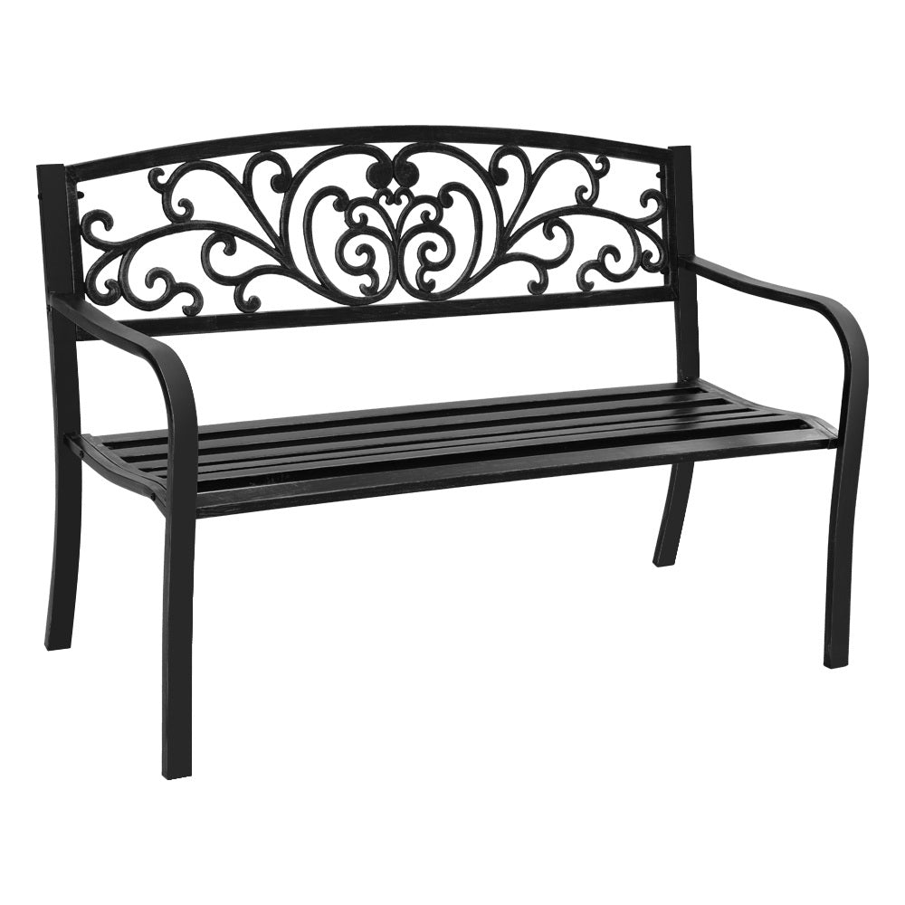 Gardeon Outdoor Garden Bench - Black freeshipping - Awezingly