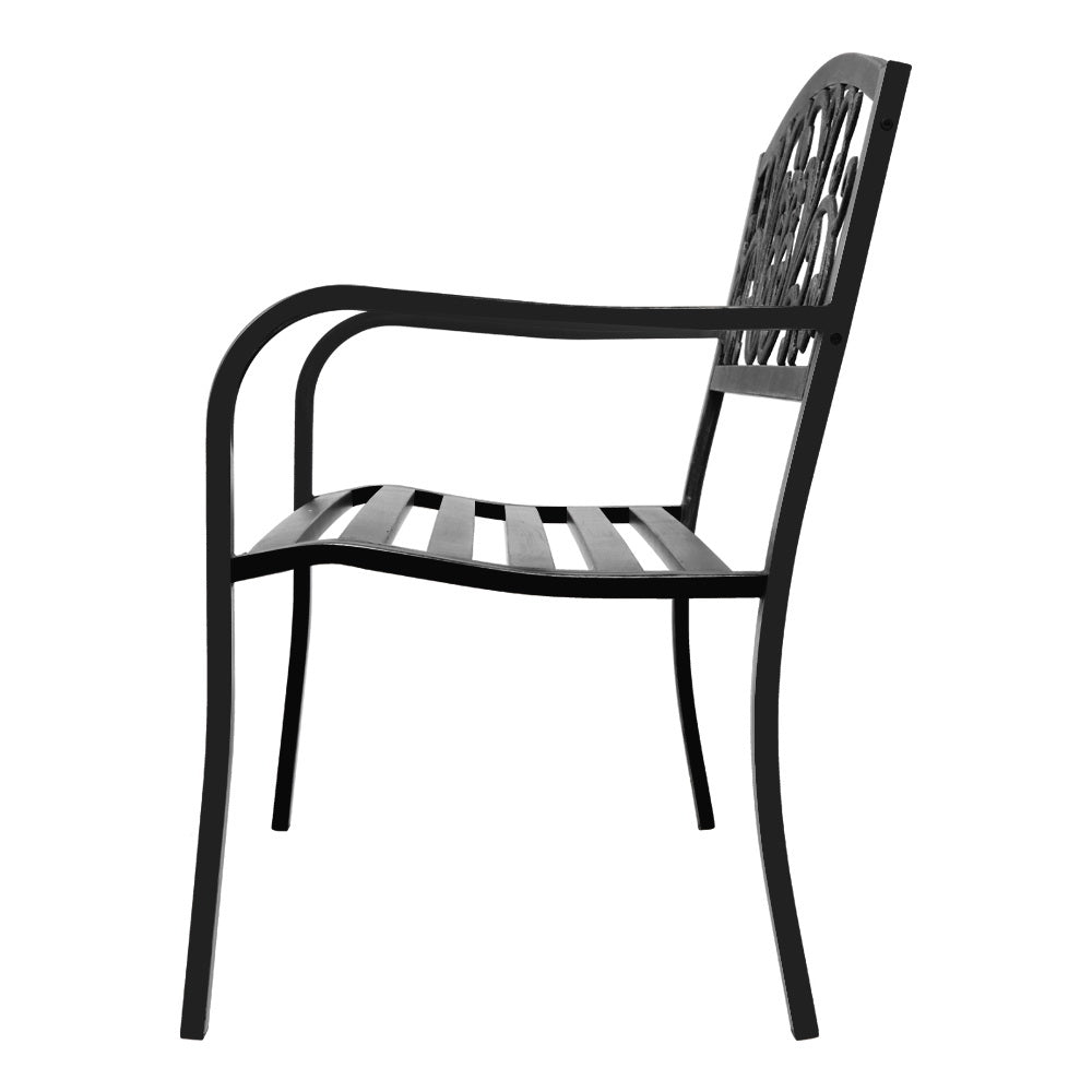 Gardeon Outdoor Garden Bench - Black freeshipping - Awezingly