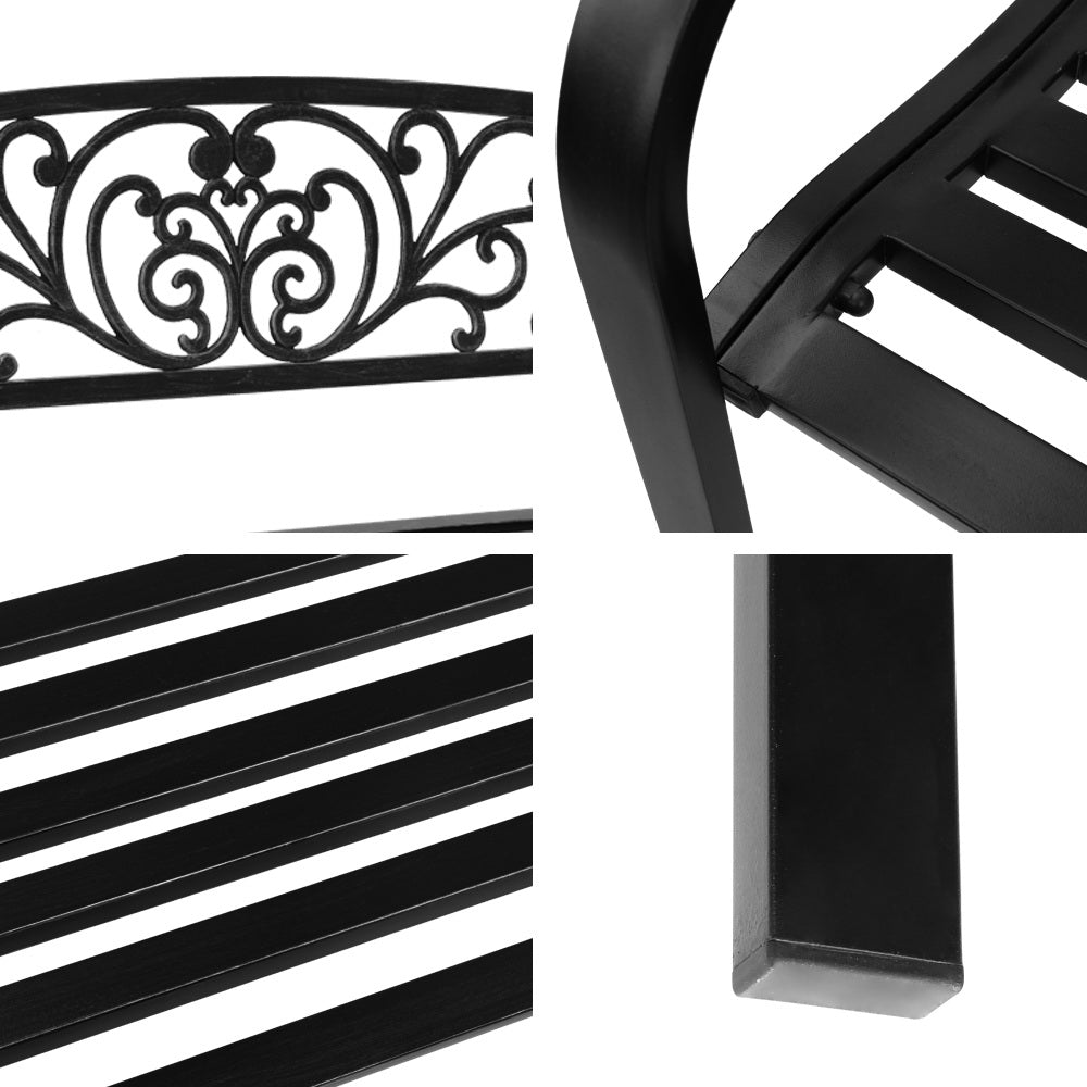 Gardeon Outdoor Garden Bench - Black freeshipping - Awezingly