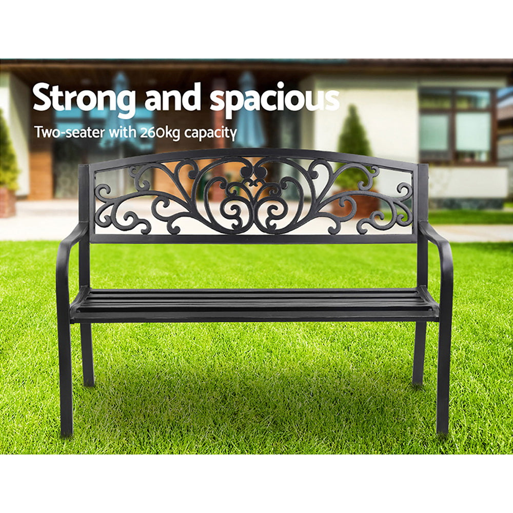 Gardeon Outdoor Garden Bench - Black freeshipping - Awezingly