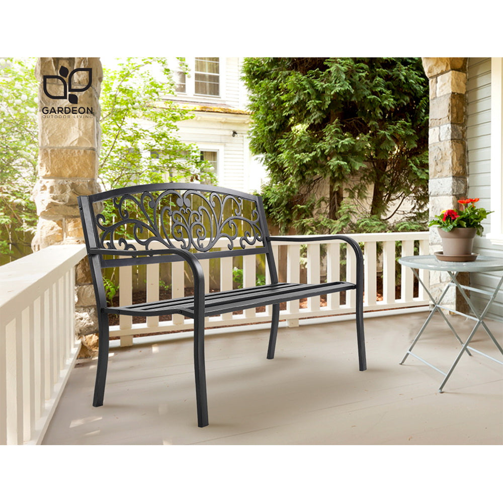 Gardeon Outdoor Garden Bench - Black freeshipping - Awezingly