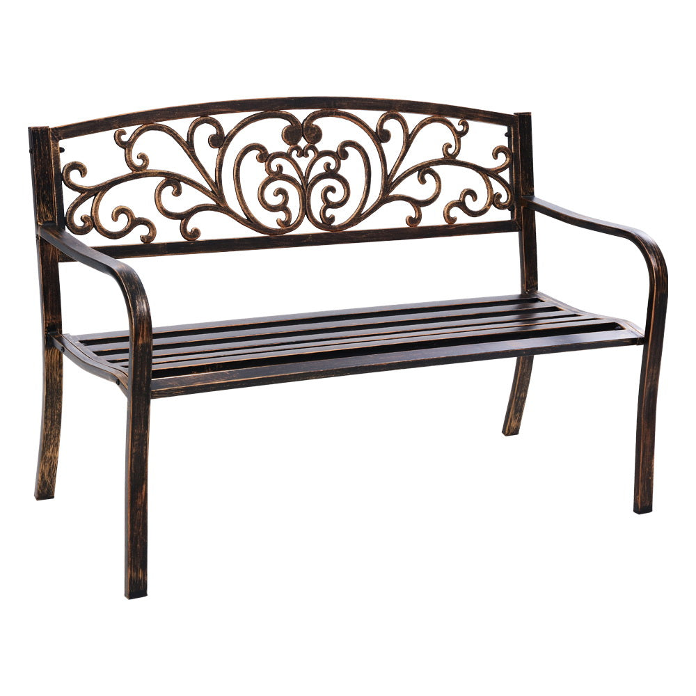 Gardeon Cast Iron Garden Bench - Bronze freeshipping - Awezingly