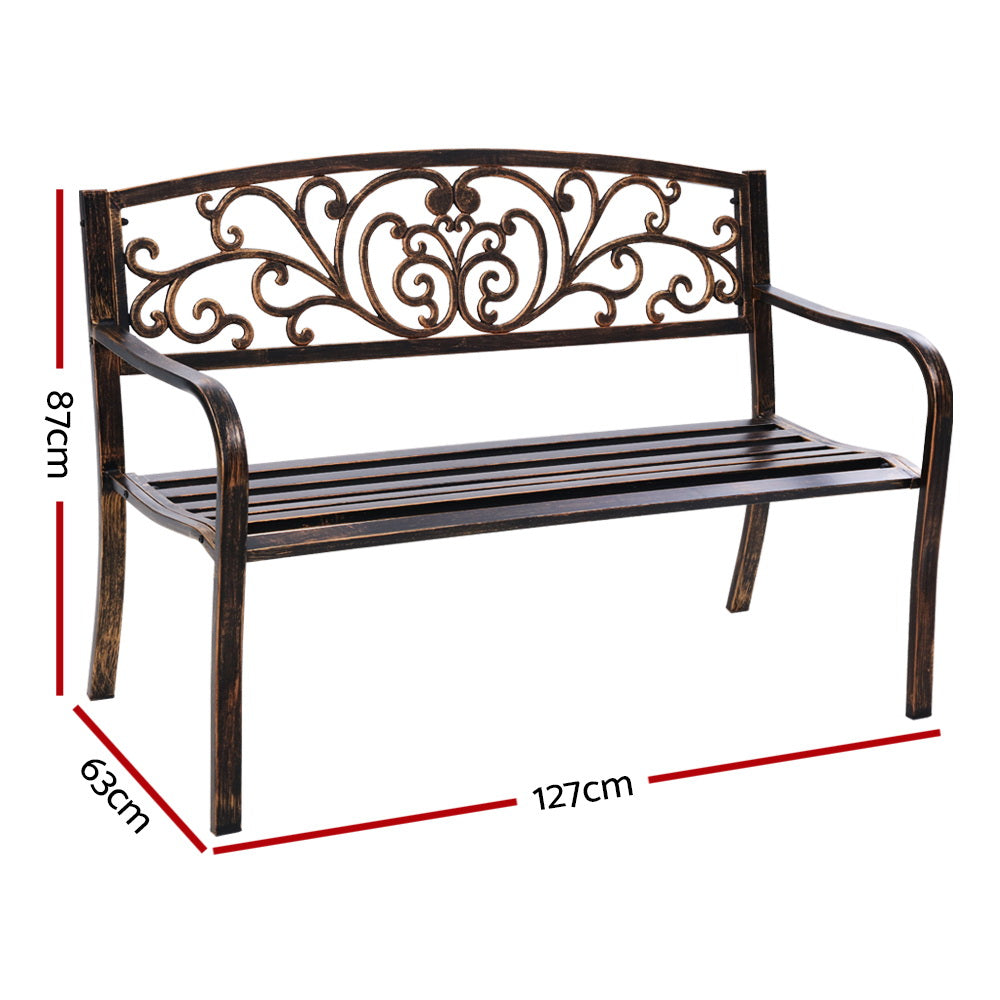 Gardeon Cast Iron Garden Bench - Bronze freeshipping - Awezingly