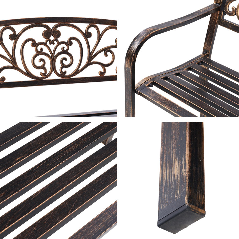 Gardeon Cast Iron Garden Bench - Bronze freeshipping - Awezingly