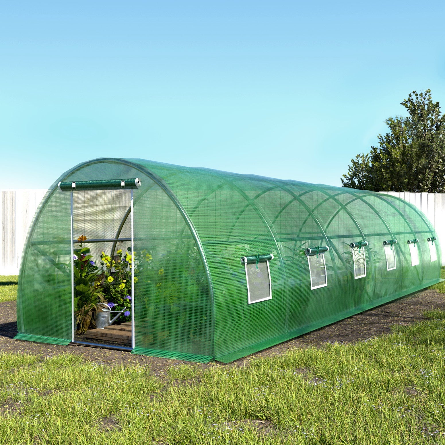 Greenfingers Greenhouse Walk in Green House Tunnel Plant Garden Shed Dome 9x3x2M