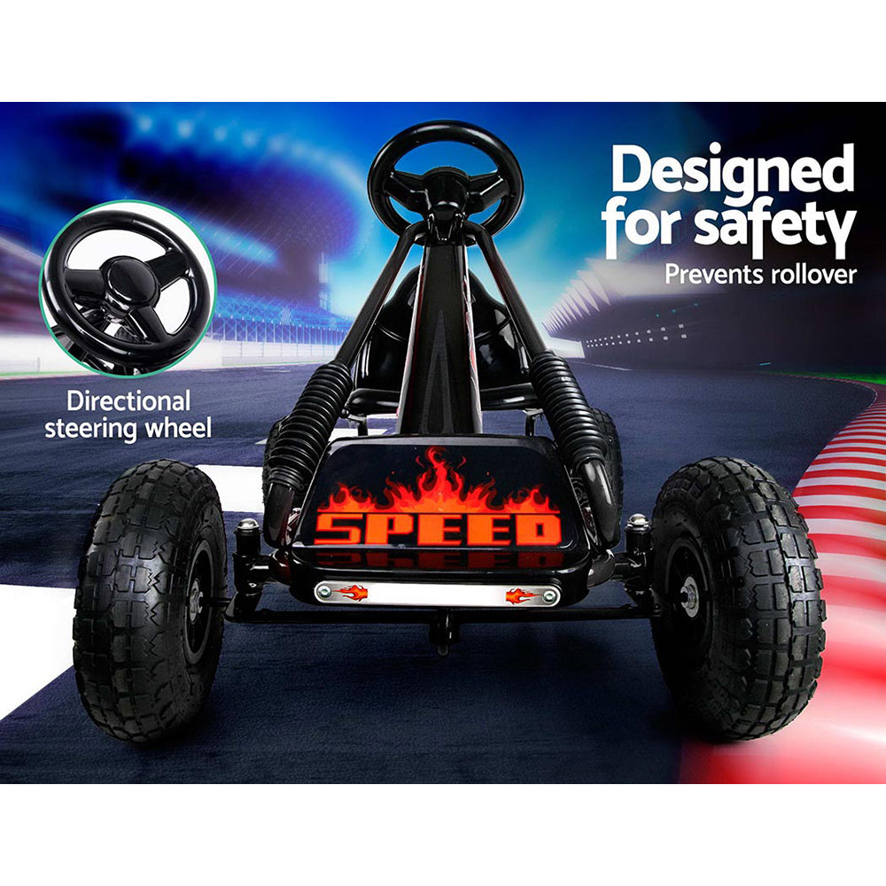 RIGO Kids Pedal Go Kart Car Ride On Toys Racing Bike Black freeshipping - Awezingly