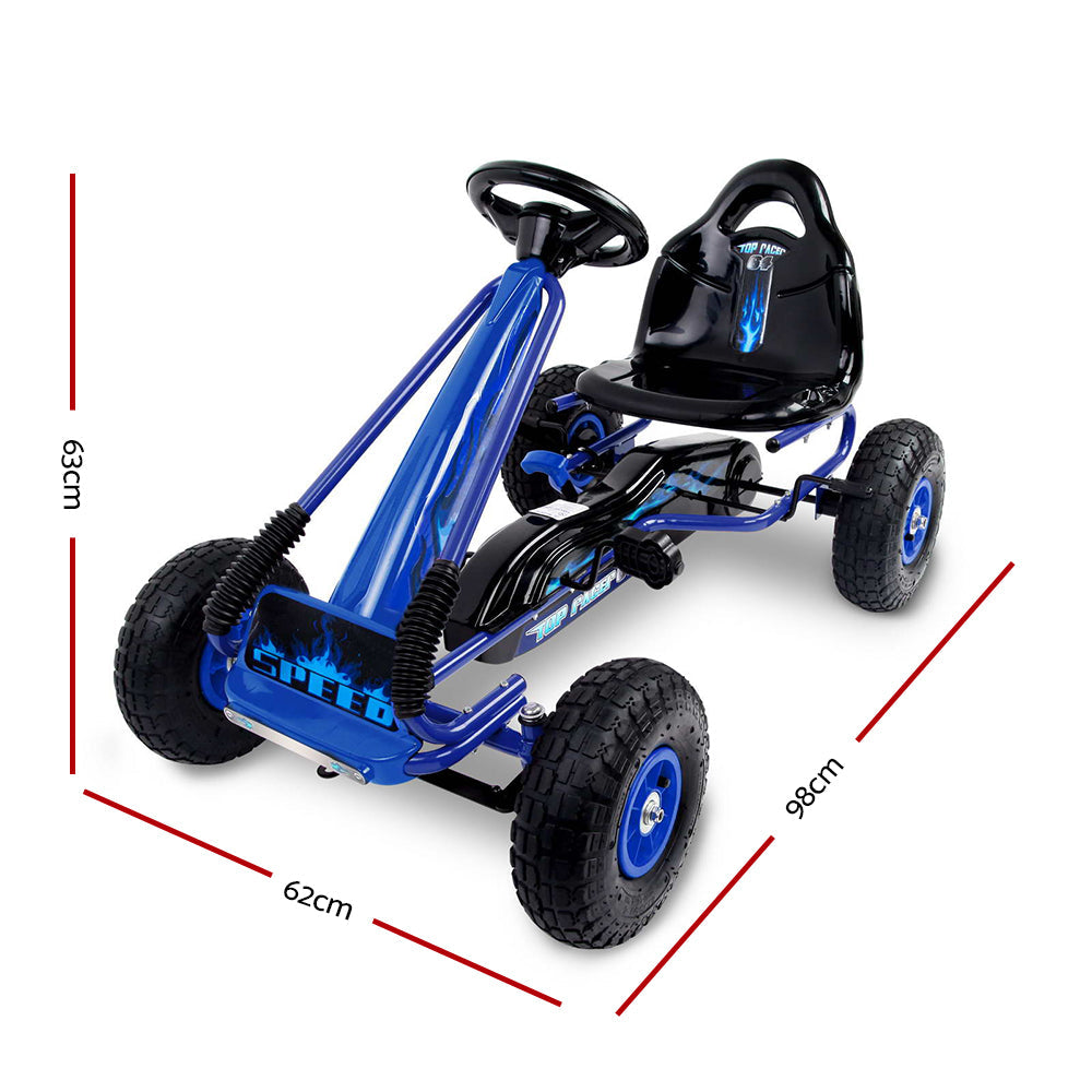 RIGO Kids Pedal Go Kart Car Ride On Toys Racing Bike Blue freeshipping - Awezingly